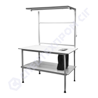 Стол раскройный 1,4х0,8 м с полкой и каркасом для освещения Спецтехпром СИГ